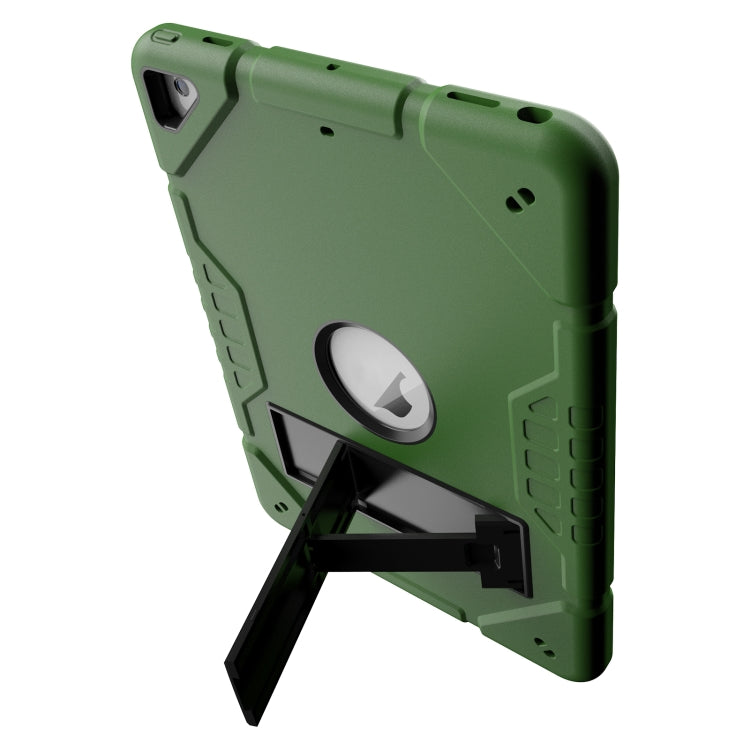 For iPad 10.2 2021 / 2020 / 2019 Armor Holder Silicone Hybrid PC Tablet Case(Army Green Black) by buy2fix