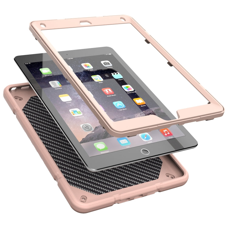 For iPad 10.2 2021 / 2020 / 2019 Armor Holder Silicone Hybrid PC Tablet Case(Rose Gold) - iPad 10.2 Cases by buy2fix | Online Shopping UK | buy2fix