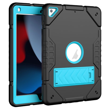For iPad 10.2 2021 / 2020 / 2019 Armor Holder Silicone Hybrid PC Tablet Case(Black Blue) by buy2fix