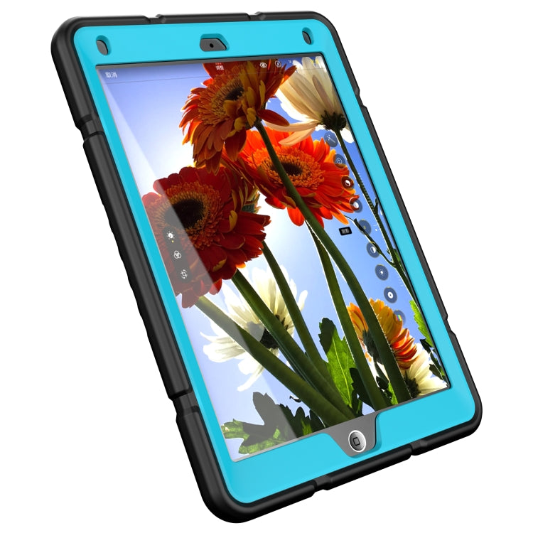 For iPad 10.2 2021 / 2020 / 2019 Armor Holder Silicone Hybrid PC Tablet Case(Black Blue) by buy2fix