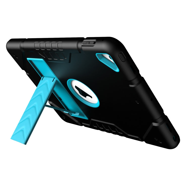 For iPad 10.2 2021 / 2020 / 2019 Armor Holder Silicone Hybrid PC Tablet Case(Black Blue) by buy2fix