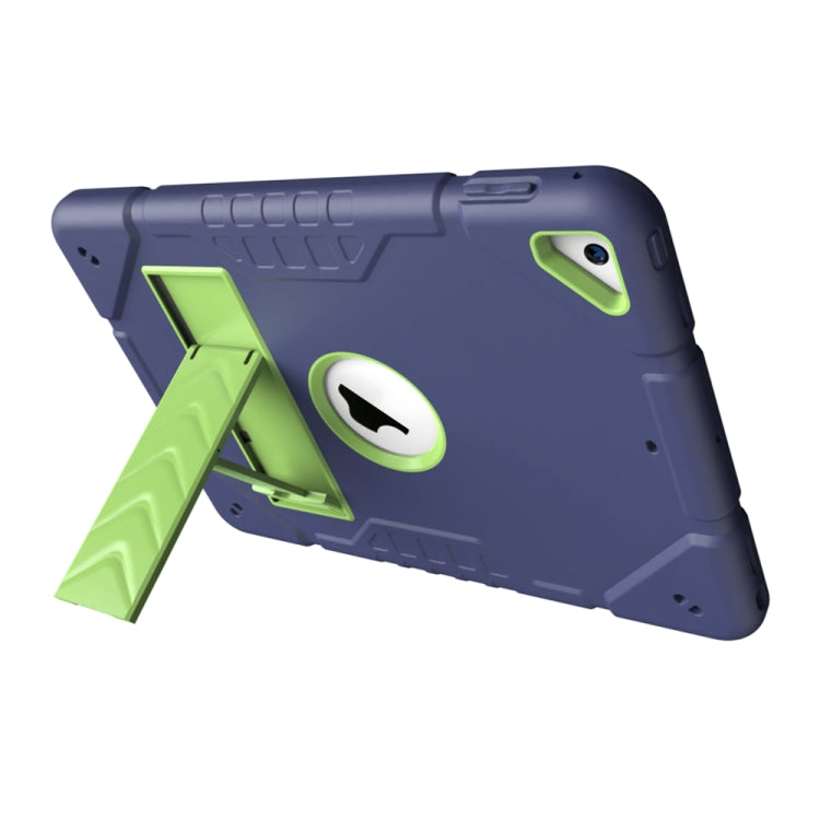 For iPad 10.2 2021 / 2020 / 2019 Armor Holder Silicone Hybrid PC Tablet Case(Navy Yellow Green) by buy2fix