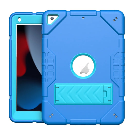 For iPad 10.2 2021 / 2020 / 2019 Armor Holder Silicone Hybrid PC Tablet Case(Blue) by buy2fix