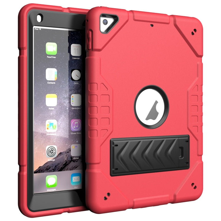 For iPad 9.7 2018 / Air / Air 2 Armor Holder Silicone Hybrid PC Tablet Case(Red Black) by buy2fix