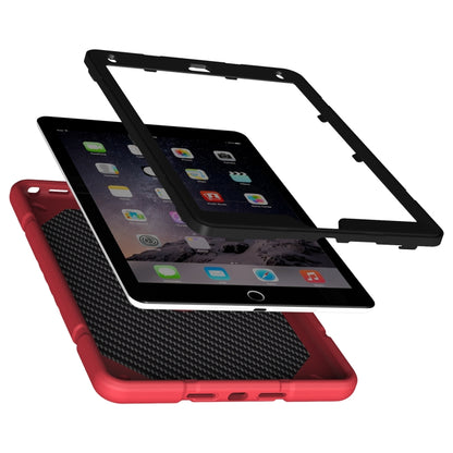 For iPad 9.7 2018 / Air / Air 2 Armor Holder Silicone Hybrid PC Tablet Case(Red Black) by buy2fix