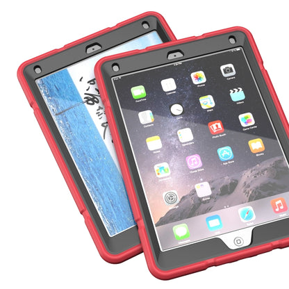 For iPad 9.7 2018 / Air / Air 2 Armor Holder Silicone Hybrid PC Tablet Case(Red Black) by buy2fix