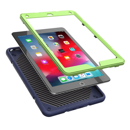 For iPad 9.7 2018 / Air / Air 2 Armor Holder Silicone Hybrid PC Tablet Case(Navy Yellow Green) by buy2fix