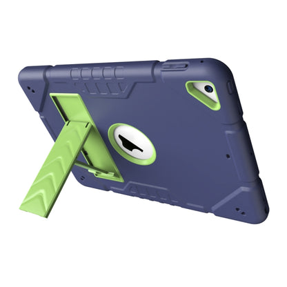For iPad 9.7 2018 / Air / Air 2 Armor Holder Silicone Hybrid PC Tablet Case(Navy Yellow Green) by buy2fix