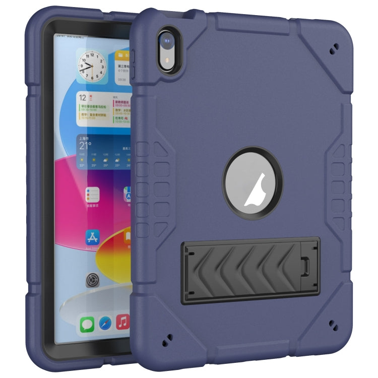 For iPad 2025 / 2022 Armor Holder Silicone Hybrid PC Tablet Case(Navy Blue Black) by buy2fix