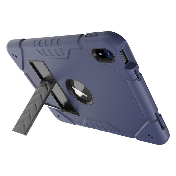 For iPad 2025 / 2022 Armor Holder Silicone Hybrid PC Tablet Case(Navy Blue Black) by buy2fix