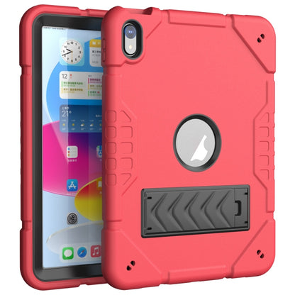For iPad 2025 / 2022 Armor Holder Silicone Hybrid PC Tablet Case(Red Black) by buy2fix