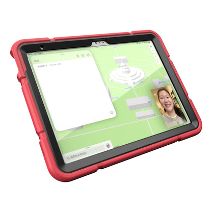 For iPad 2025 / 2022 Armor Holder Silicone Hybrid PC Tablet Case(Red Black) by buy2fix