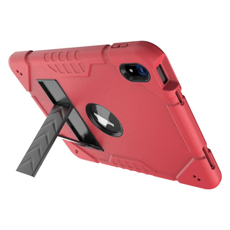 For iPad 2025 / 2022 Armor Holder Silicone Hybrid PC Tablet Case(Red Black) by buy2fix