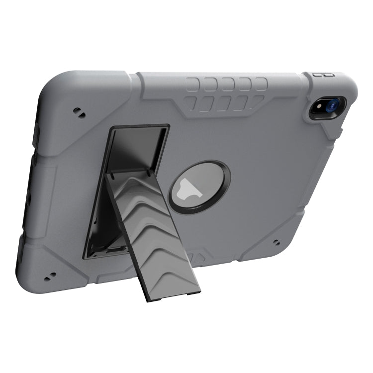 For iPad 2025 / 2022 Armor Holder Silicone Hybrid PC Tablet Case(Grey Black) by buy2fix
