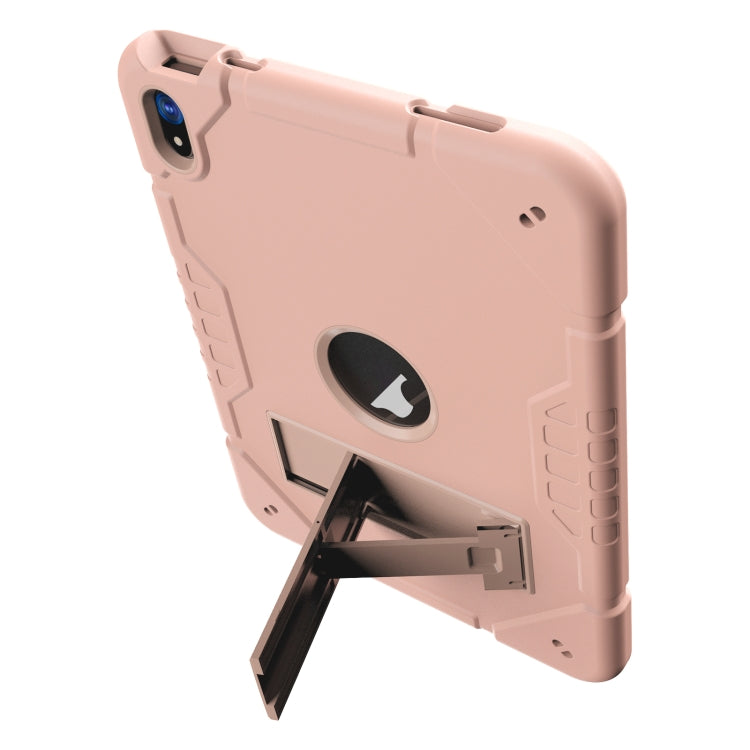 For iPad 2025 / 2022 Armor Holder Silicone Hybrid PC Tablet Case(Rose Gold) by buy2fix
