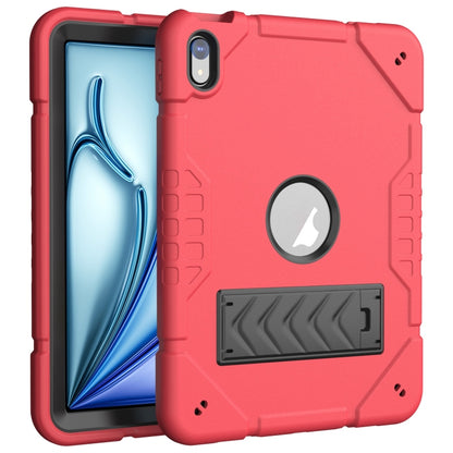 For iPad Air 11 2025 / 2024 Armor Holder Silicone Hybrid PC Tablet Case(Red Black) by buy2fix