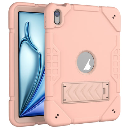 For iPad Air 11 2025 / 2024 Armor Holder Silicone Hybrid PC Tablet Case(Rose Gold) by buy2fix