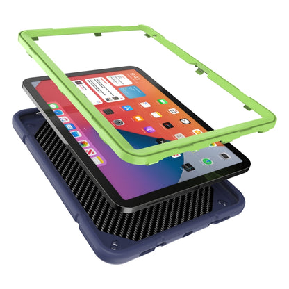 For iPad Air 11 2025 / 2024 Armor Holder Silicone Hybrid PC Tablet Case(Navy Yellow Green) by buy2fix