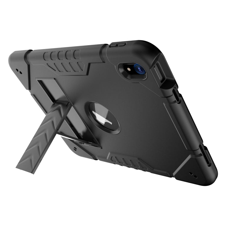 For iPad Air 2022 / 2020 10.9 Armor Holder Silicone Hybrid PC Tablet Case(Black) by buy2fix