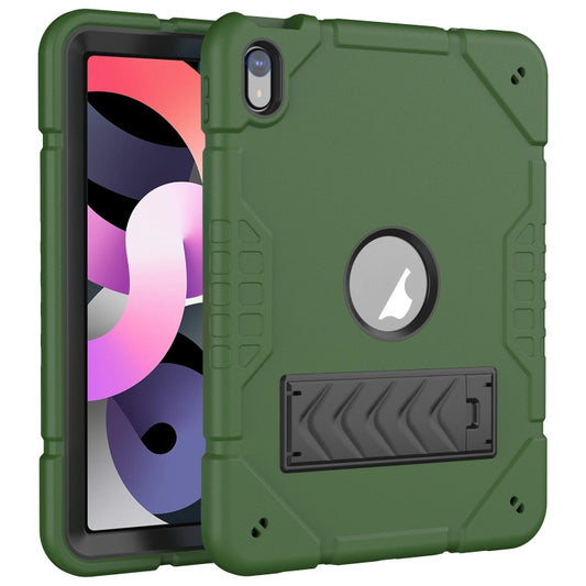 For iPad Air 2022 / 2020 10.9 Armor Holder Silicone Hybrid PC Tablet Case(Army Green Black) by buy2fix