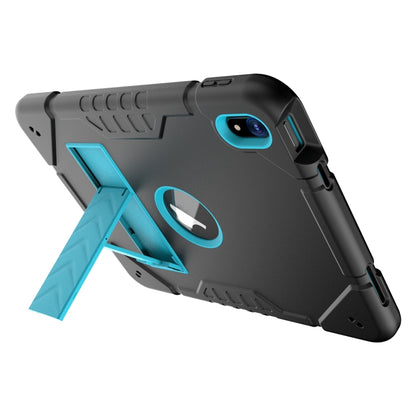 For iPad Air 2022 / 2020 10.9 Armor Holder Silicone Hybrid PC Tablet Case(Black Blue) by buy2fix