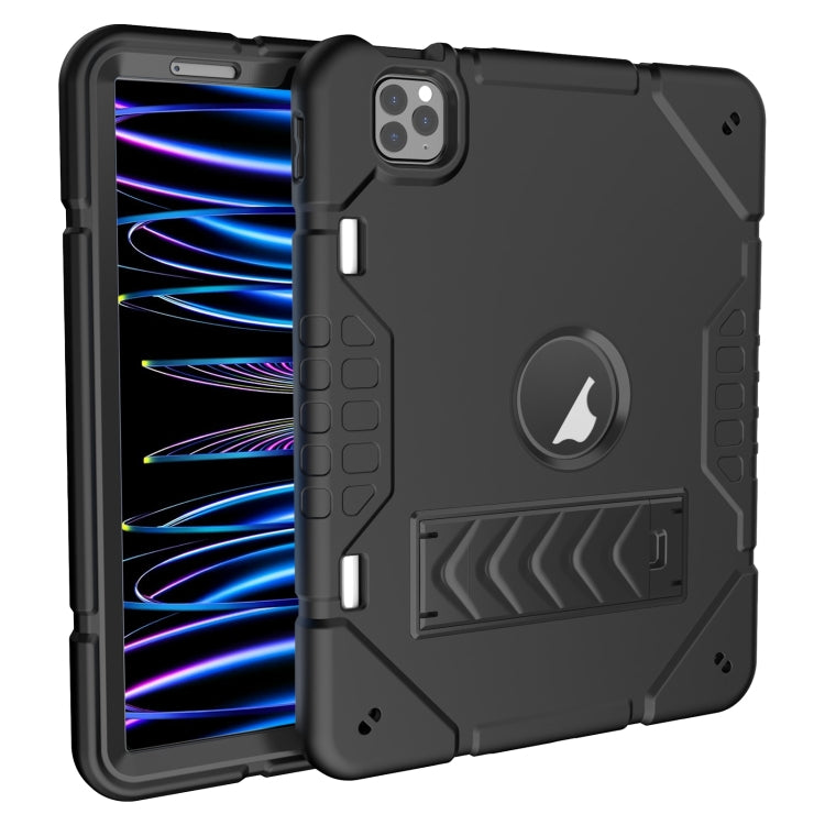 For iPad Pro 11 2022 / 2021 / 2020 Armor Holder Silicone Hybrid PC Tablet Case(Black) by buy2fix