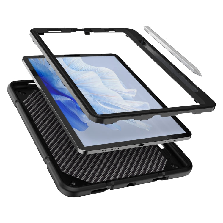 For iPad Pro 11 2022 / 2021 / 2020 Armor Holder Silicone Hybrid PC Tablet Case(Black) by buy2fix