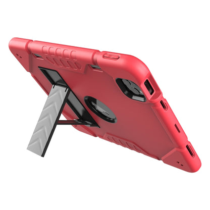 For iPad Pro 11 2022 / 2021 / 2020 Armor Holder Silicone Hybrid PC Tablet Case(Red Black) by buy2fix