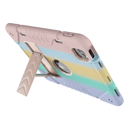 For iPad Pro 11 2022 / 2021 / 2020 Armor Holder Silicone Hybrid PC Tablet Case(Gradient Color Gold) by buy2fix