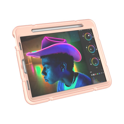 For iPad Pro 11 2022 / 2021 / 2020 Armor Holder Silicone Hybrid PC Tablet Case(Rose Gold) by buy2fix