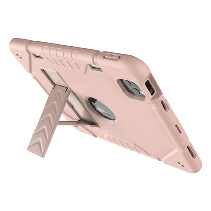 For iPad Pro 11 2022 / 2021 / 2020 Armor Holder Silicone Hybrid PC Tablet Case(Rose Gold) by buy2fix