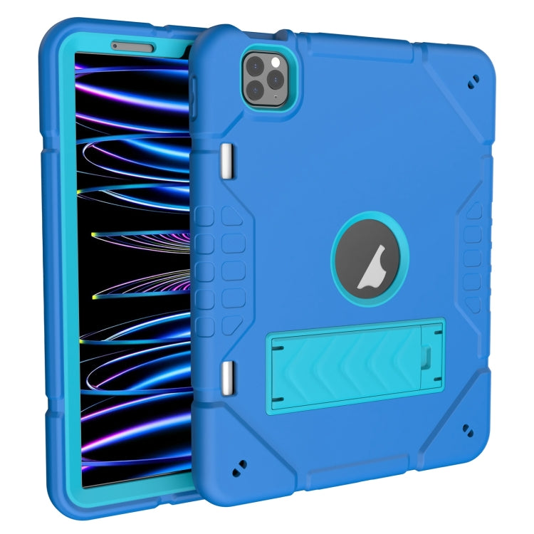 For iPad Pro 11 2022 / 2021 / 2020 Armor Holder Silicone Hybrid PC Tablet Case(Blue) by buy2fix