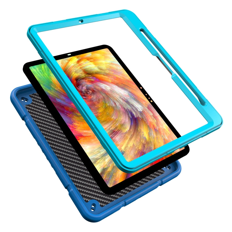 For iPad Pro 11 2022 / 2021 / 2020 Armor Holder Silicone Hybrid PC Tablet Case(Blue) by buy2fix