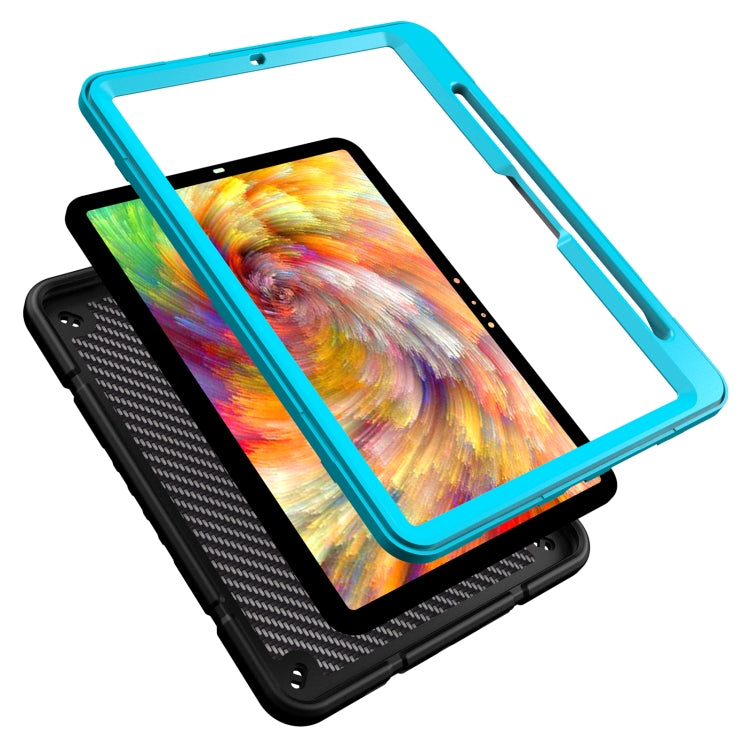 For iPad Pro 11 2024 Armor Holder Silicone Hybrid PC Tablet Case(Black Blue) - iPad Pro 11 2024 Cases by buy2fix | Online Shopping UK | buy2fix