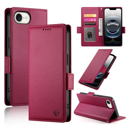 For iPhone 16e Side Buckle Magnetic Frosted Leather Phone Case(Wine Red) by buy2fix