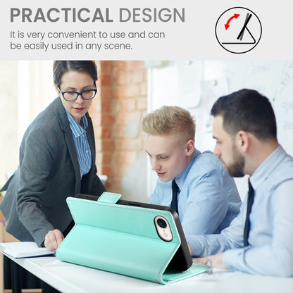 For iPhone 16e Side Buckle Magnetic Frosted Leather Phone Case(Mint Green) by buy2fix