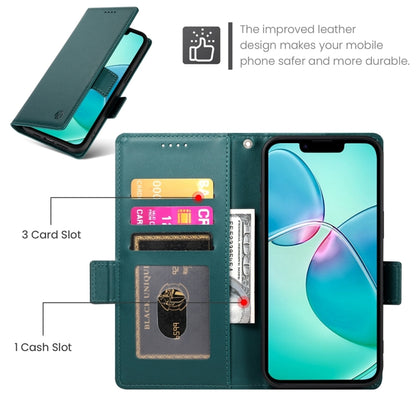 For iPhone 16e Side Buckle Magnetic Frosted Leather Phone Case(Dark Green) by buy2fix
