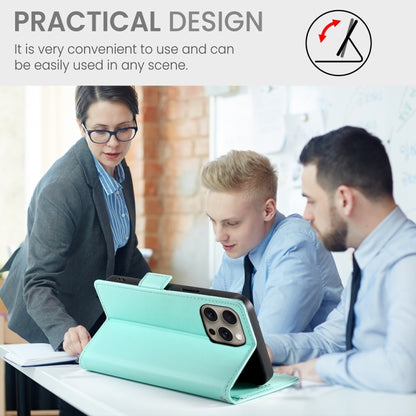 For iPhone 16 Pro Max Side Buckle Magnetic Frosted Leather Phone Case(Mint Green) by buy2fix