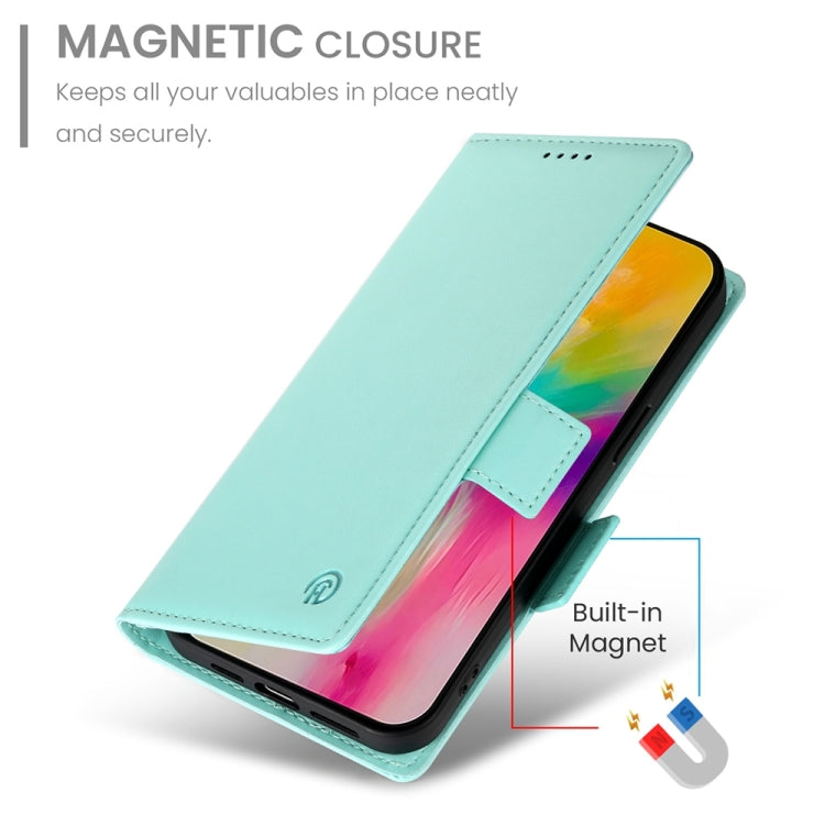 For iPhone 16 Pro Max Side Buckle Magnetic Frosted Leather Phone Case(Mint Green) by buy2fix