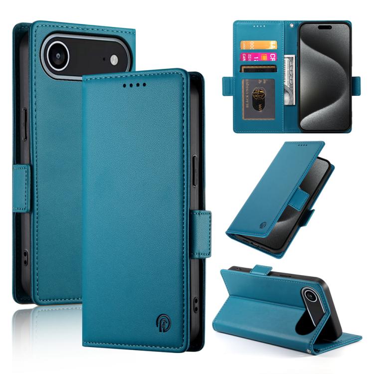 For iPhone Air Side Buckle Magnetic Frosted Leather Phone Case(Blue) - iPhone Air Cases by buy2fix | Online Shopping UK | buy2fix