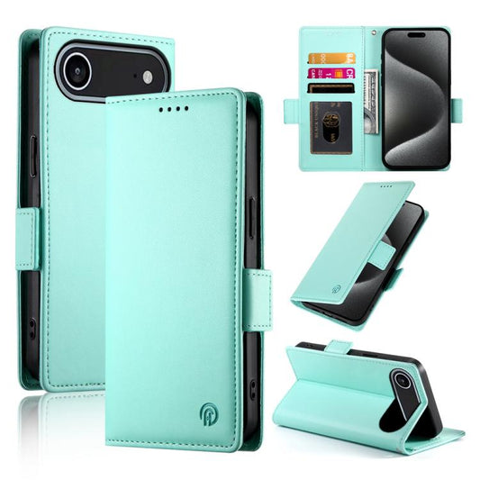 For iPhone Air Side Buckle Magnetic Frosted Leather Phone Case(Mint Green) - iPhone Air Cases by buy2fix | Online Shopping UK | buy2fix