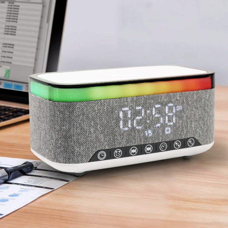 AEC S300 Portable 10W Power Multifunction Bluetooth Speaker Alarm Clock Wireless Charger(White) - Desktop Speaker by AEC | Online Shopping UK | buy2fix
