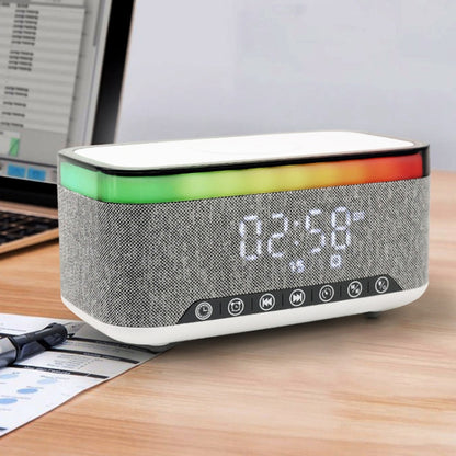 AEC S300 Portable 10W Power Multifunction Bluetooth Speaker Alarm Clock Wireless Charger(White) - Desktop Speaker by AEC | Online Shopping UK | buy2fix