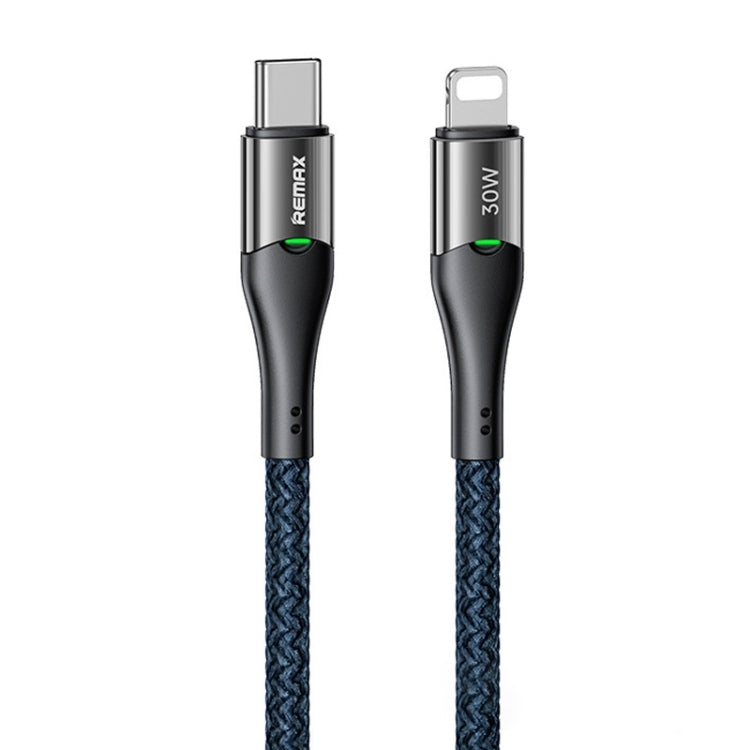 REMAX RC-C116 1.2m 30W Type-C to 8 Pin Smart Power-off Fast Charging Data Cable(Dark Blue) - 2 in 1 Cable by REMAX | Online Shopping UK | buy2fix