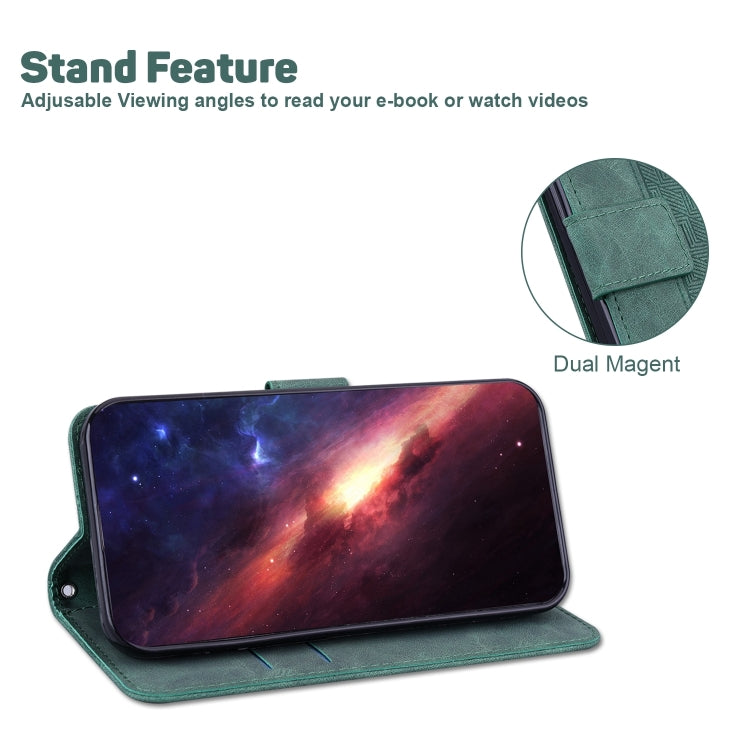 For Xiaomi Redmi K70 Pro / K70 Geometric Embossed Leather Phone Case(Green) - K70 Cases by buy2fix | Online Shopping UK | buy2fix