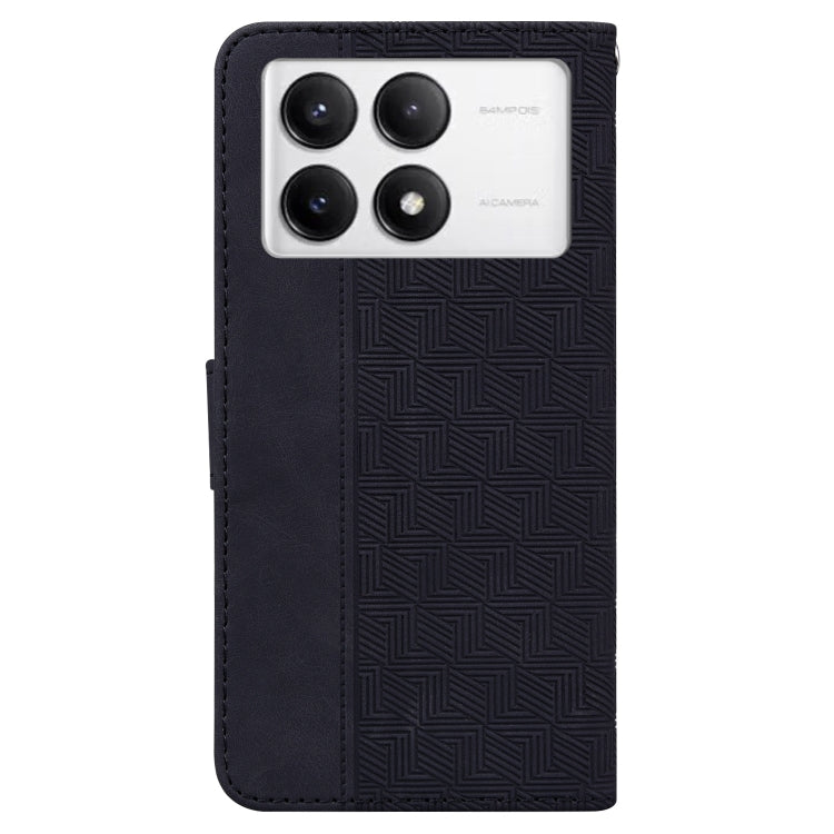 For Xiaomi Redmi K70 Pro / K70 Geometric Embossed Leather Phone Case(Black) - K70 Cases by buy2fix | Online Shopping UK | buy2fix