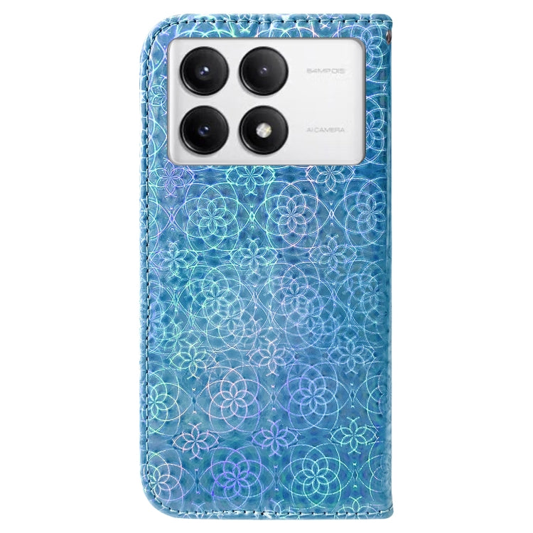 For Xiaomi Redmi K70 / K70 Pro Colorful Magnetic Buckle Leather Phone Case(Blue) - K70 Cases by buy2fix | Online Shopping UK | buy2fix