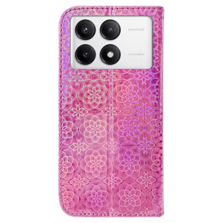 For Xiaomi Redmi K70 / K70 Pro Colorful Magnetic Buckle Leather Phone Case(Pink) - K70 Cases by buy2fix | Online Shopping UK | buy2fix