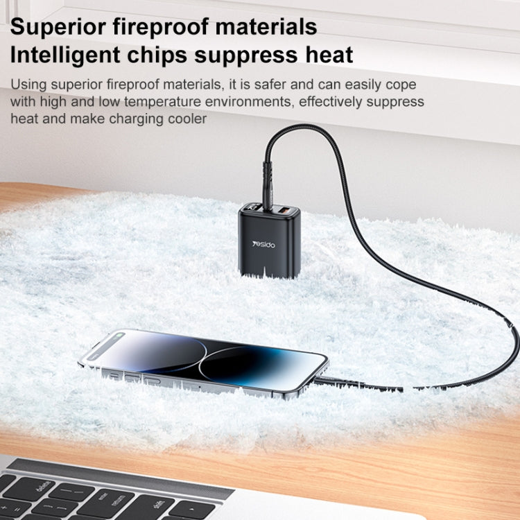 Yesido YC12U 20W USB-C / Type-C + USB Digital Display Charger, Specification:US Plug(Black) - USB Charger by Yesido | Online Shopping UK | buy2fix