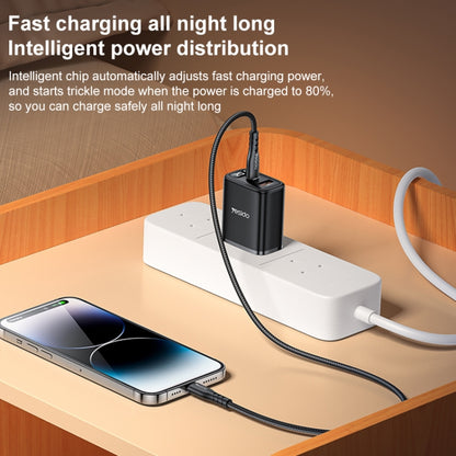 Yesido YC12U 20W USB-C / Type-C + USB Digital Display Charger, Specification:US Plug(Black) - USB Charger by Yesido | Online Shopping UK | buy2fix
